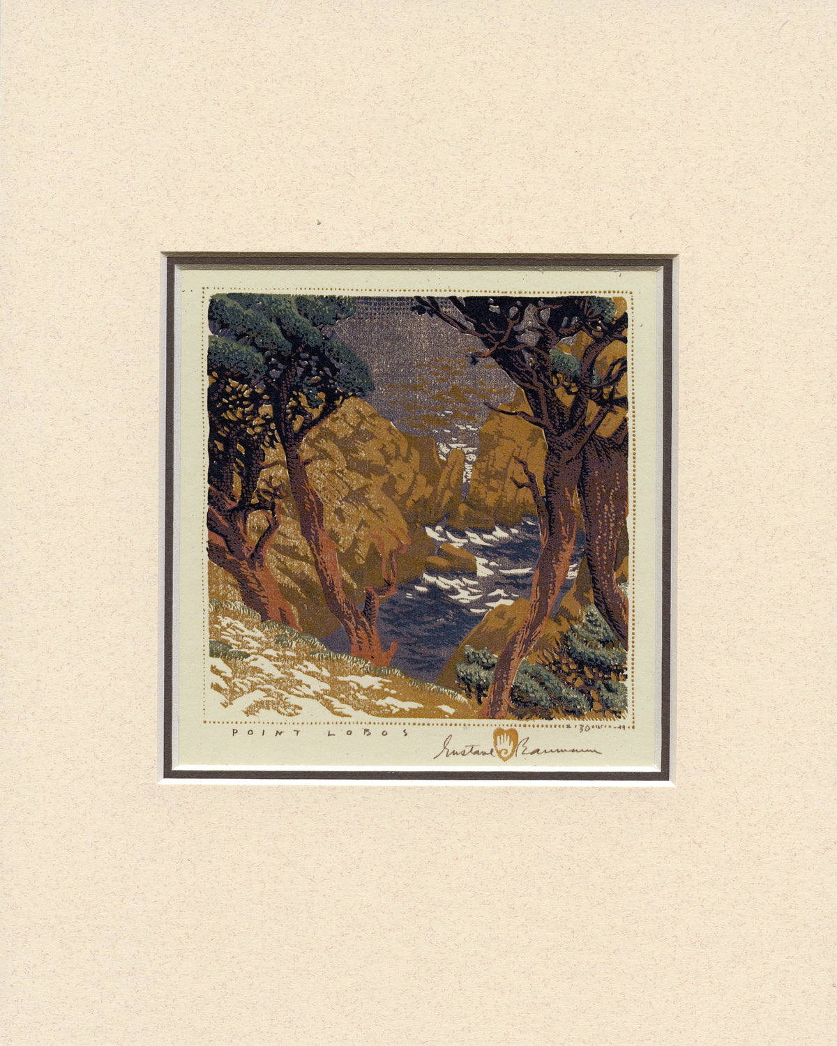 Gustave Baumann Point Lobos Matted Print