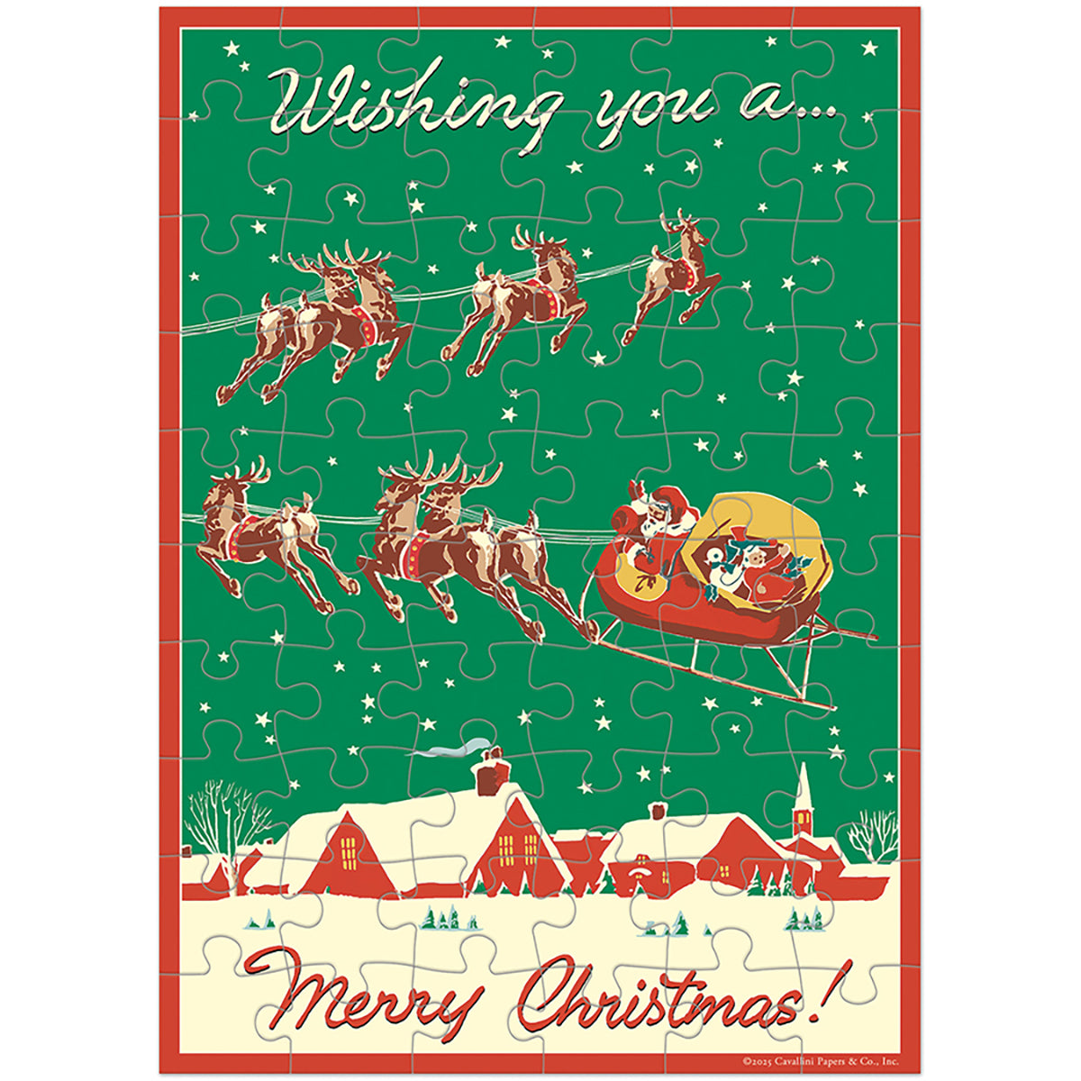 Christmas Reindeer Puzzle Greeting Card