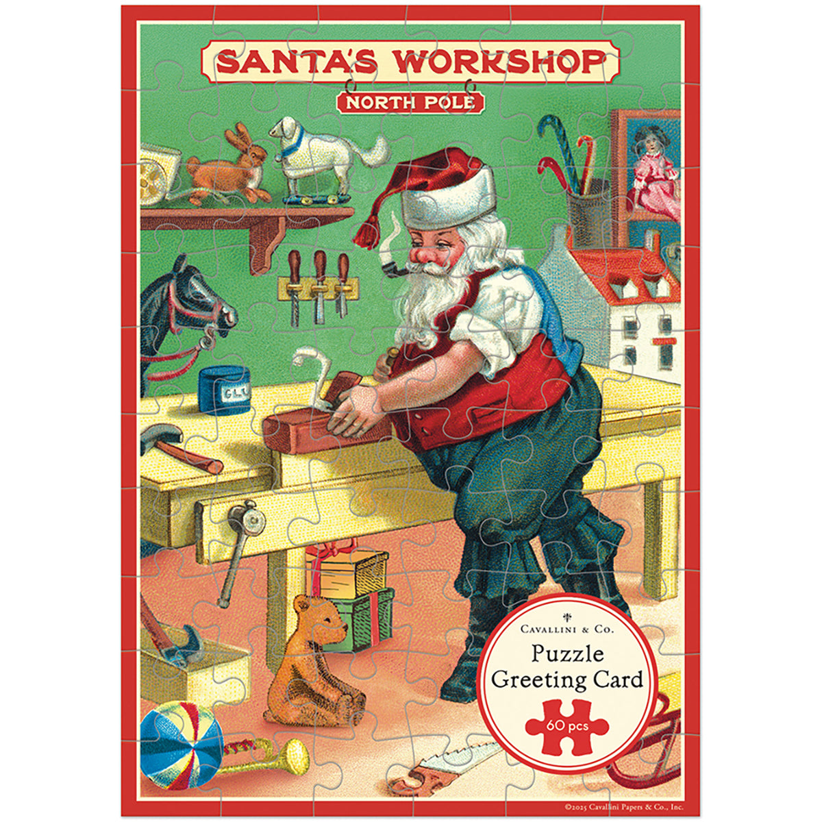 Santa's Workshop Puzzle Greeting Card