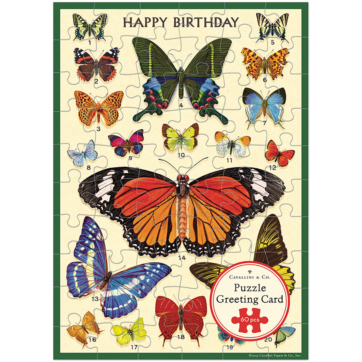 Happy Birthday Butterflies Puzzle Greeting Card