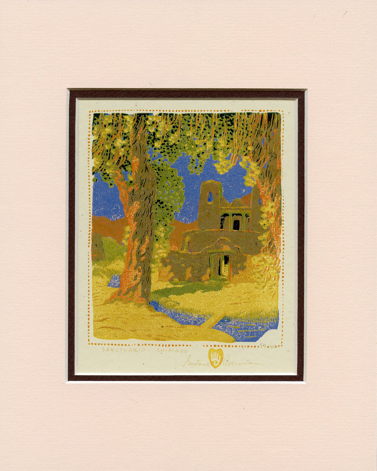 Gustave Baumann Sanctuario - Chimayo Matted Print