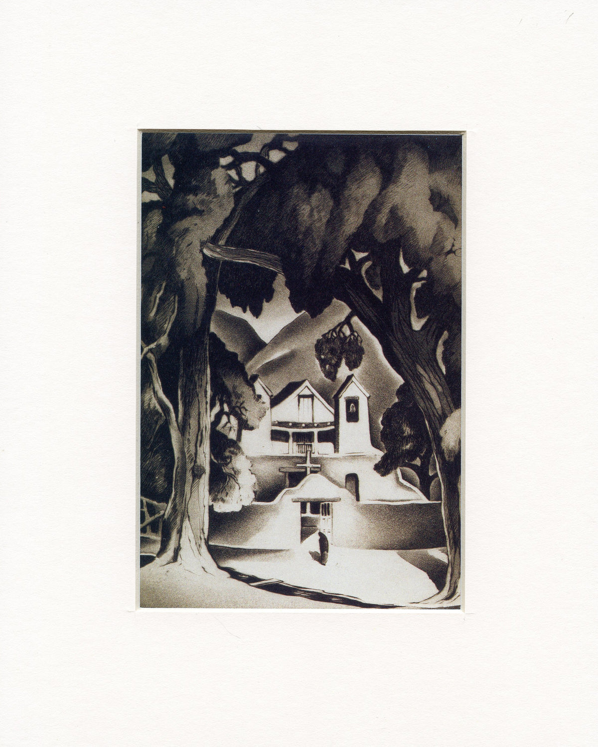 Gene Kloss The Sanctuary,  Chimayo Matted Print