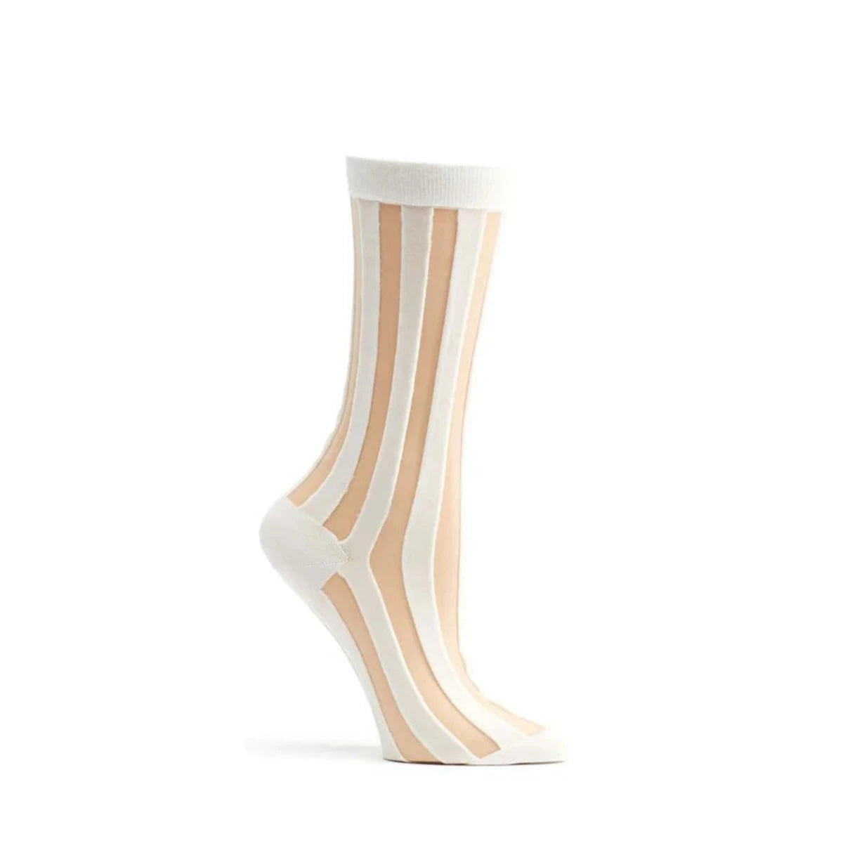 White Sheer Pinstripe Socks