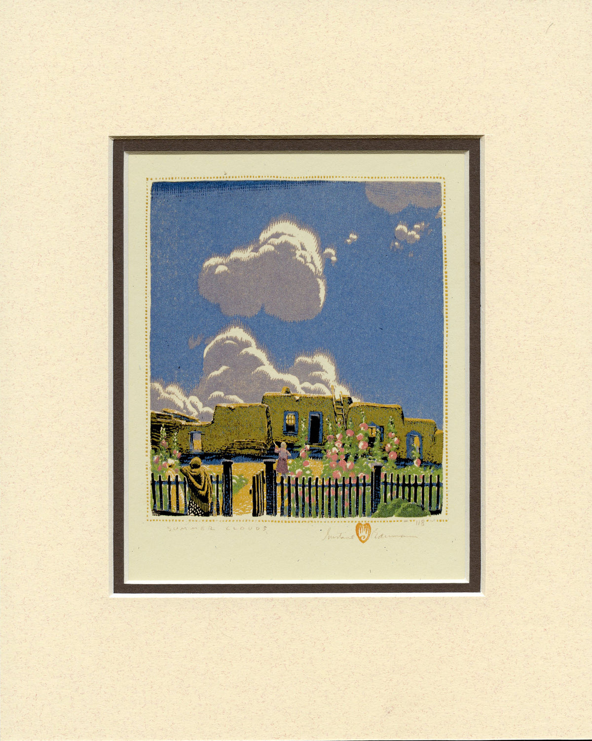 Gustave Baumann Summer Clouds Matted Print