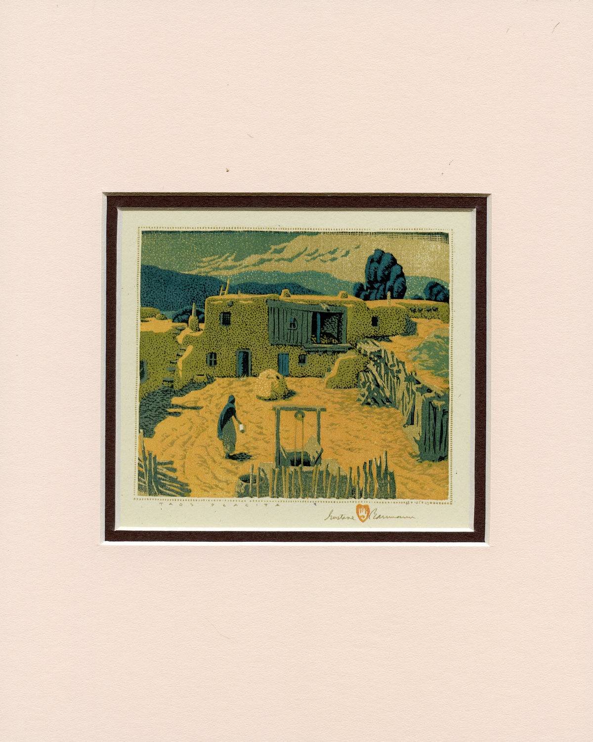 Gustave Baumann Taos Placita Matted Print