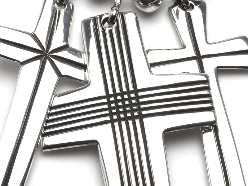 Cippy CrazyHorse Sterling Silver Triple Cross Necklace