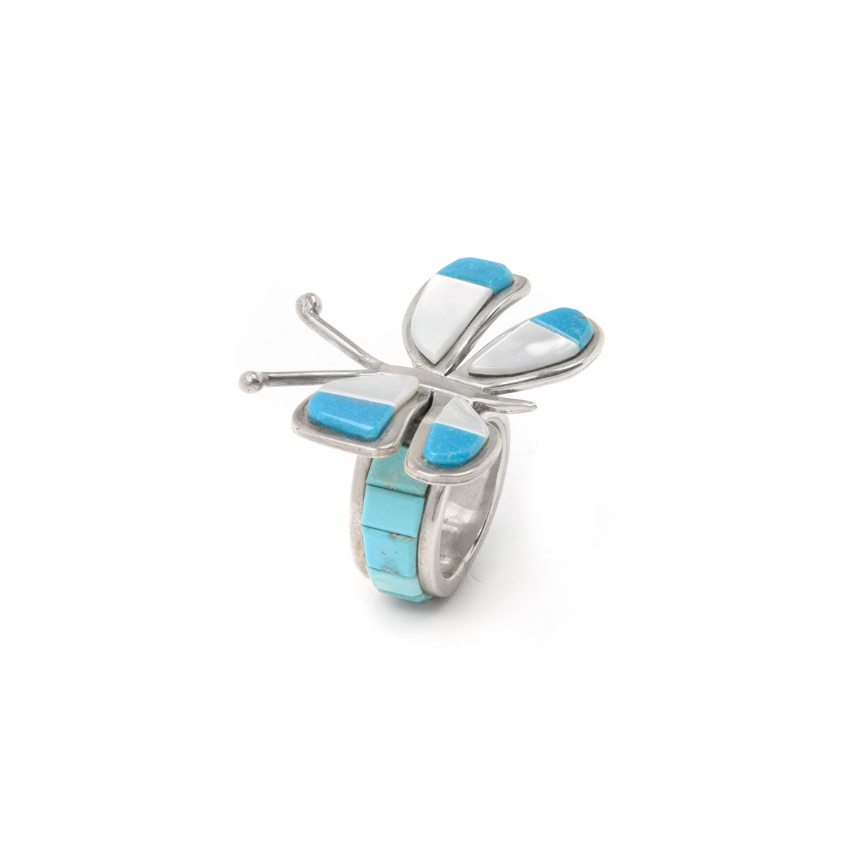 Michael Dukepoo Butterfly Inlay Ring