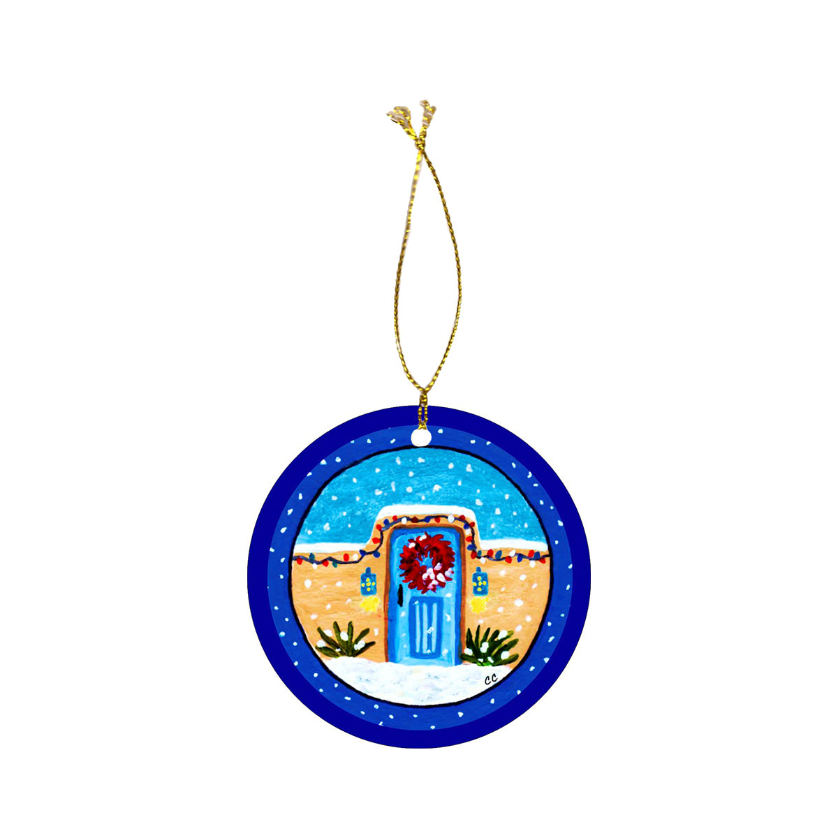 Blue Gate Santa Fe Ornament