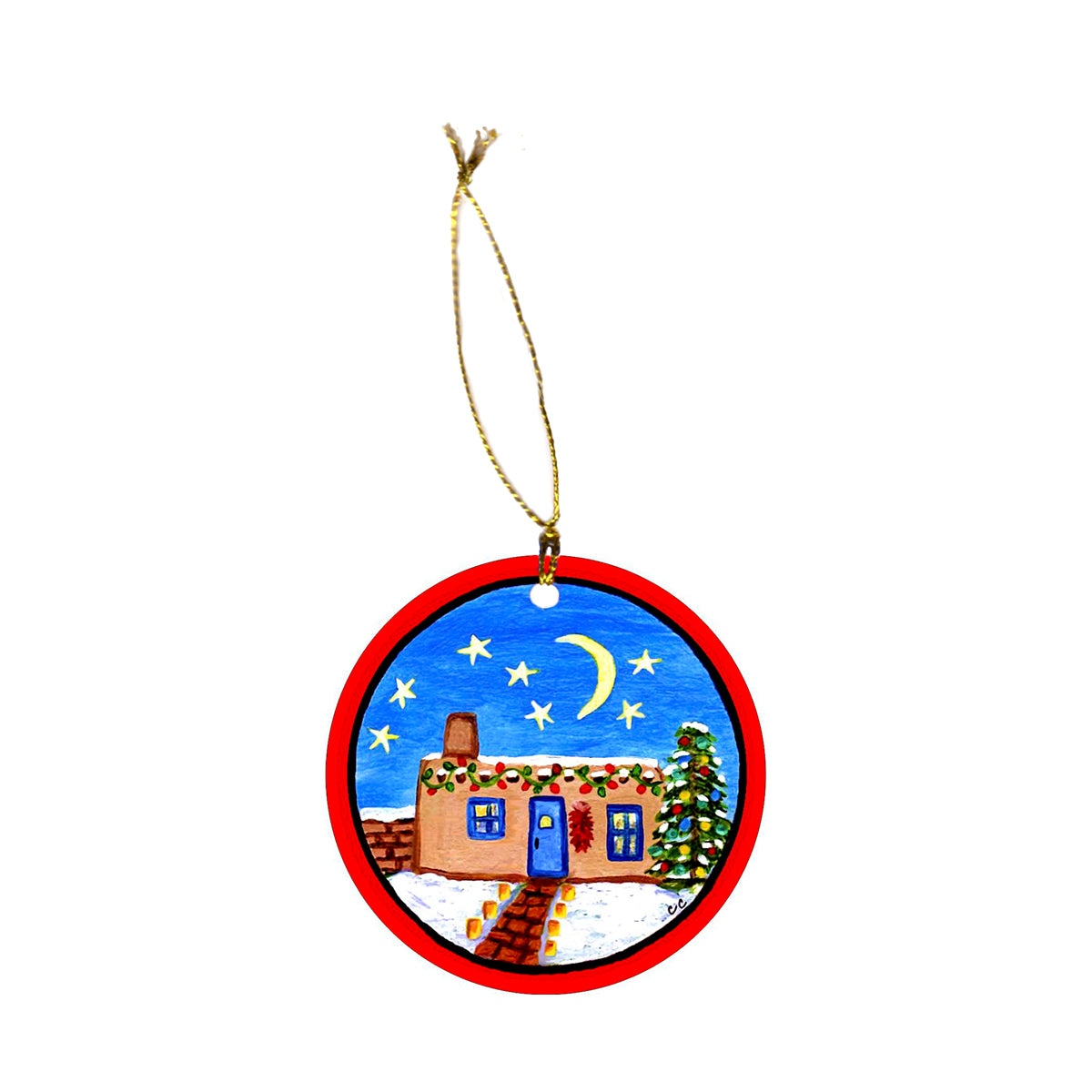 Moonlit Adobe Santa Fe Ornament