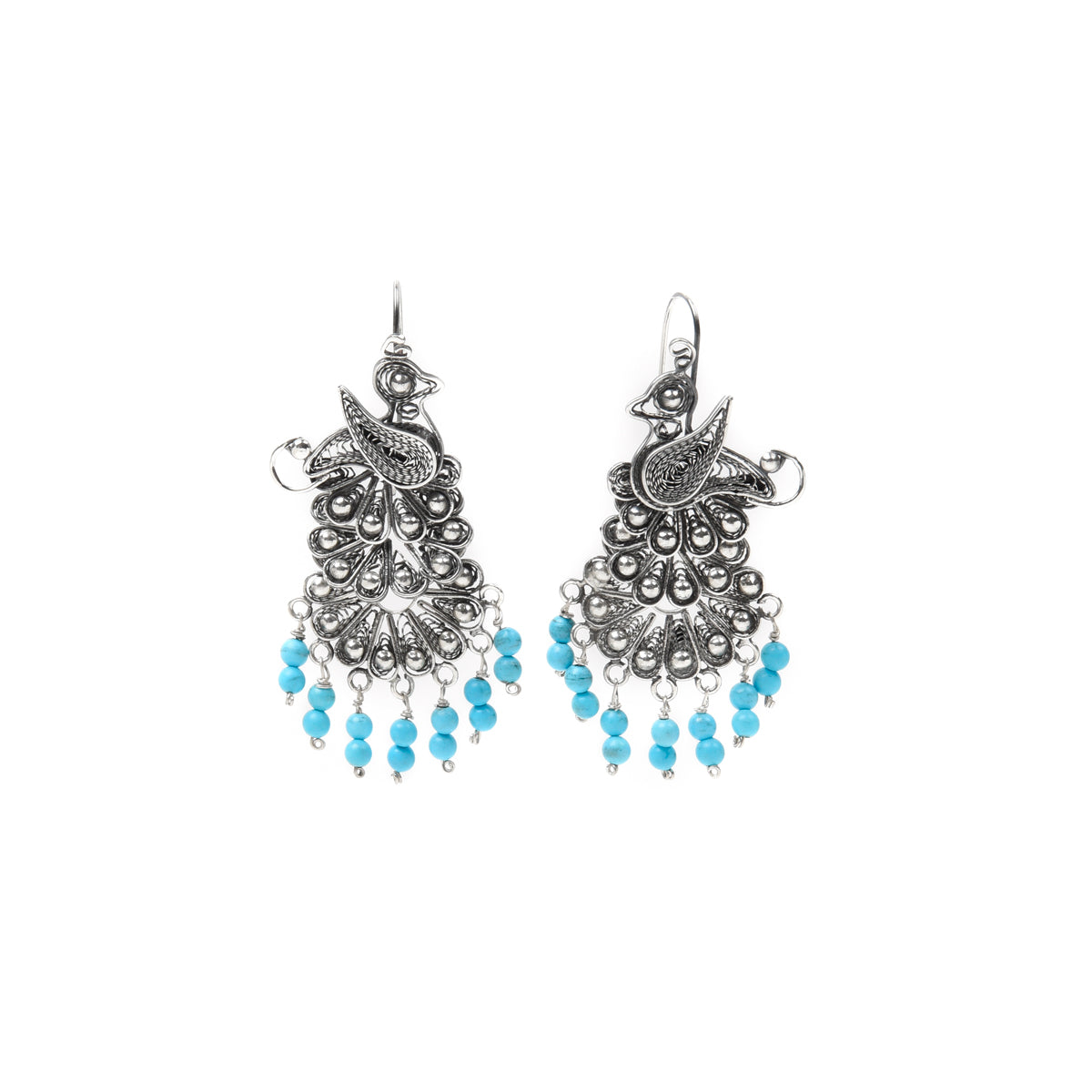 Women's jewelry | Retro Folk Style Peacock Blue Earrings  |Website-flowerlikes