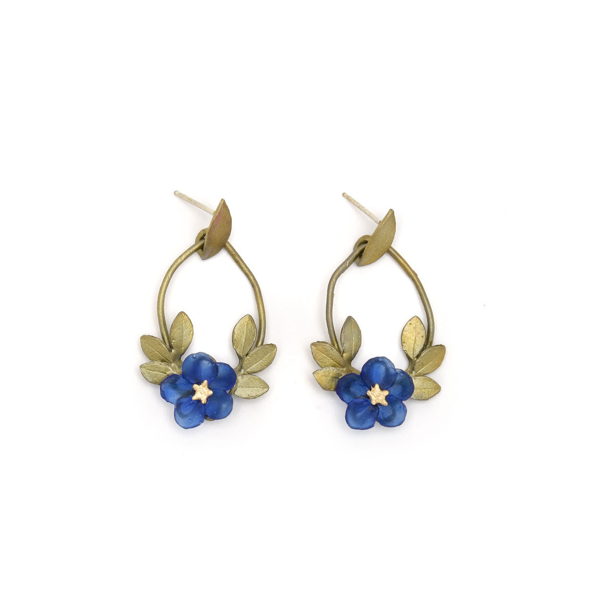 Blue Violet Oval Hoop Earrings